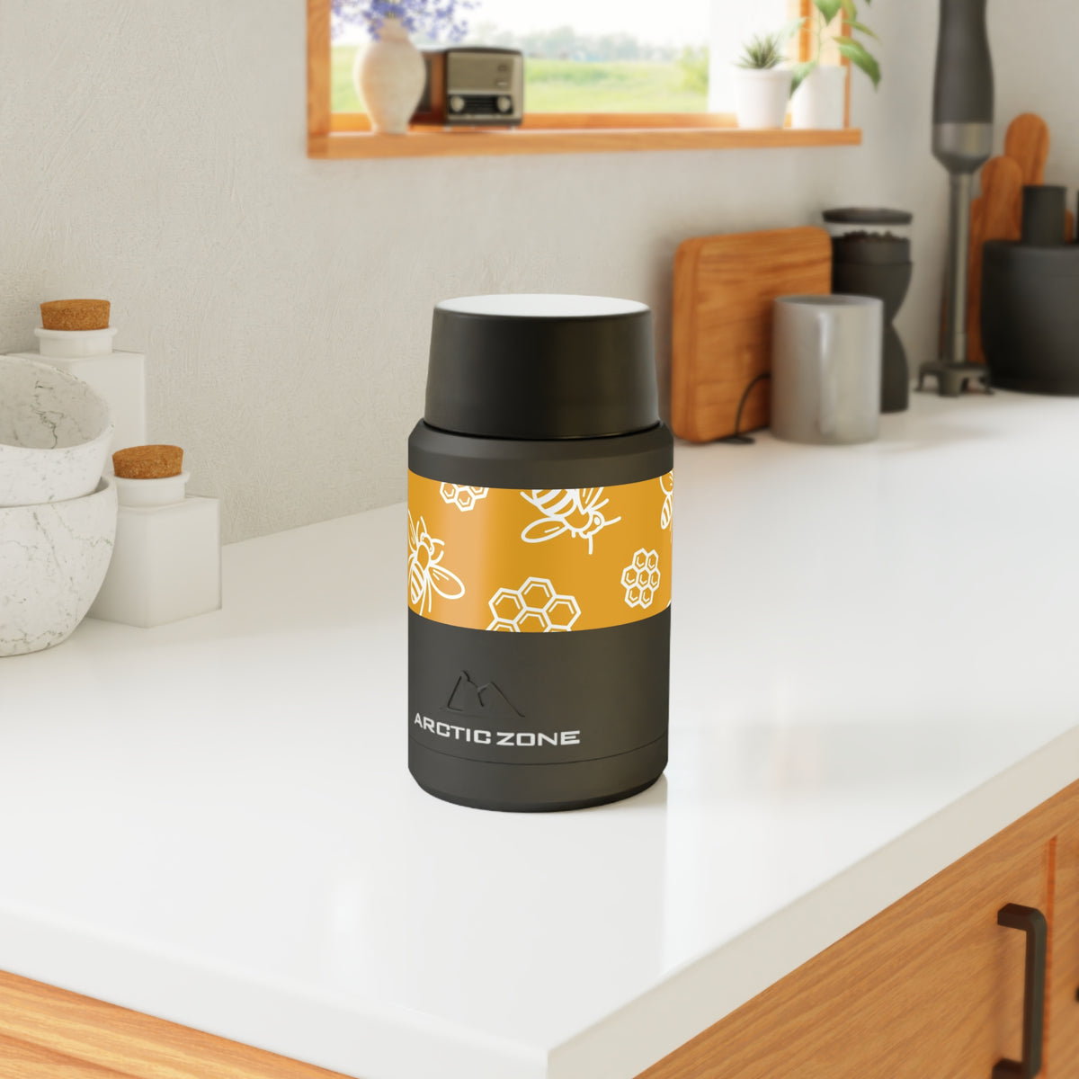 Honey Bee Pattern Titan Copper Insulated Food Storage