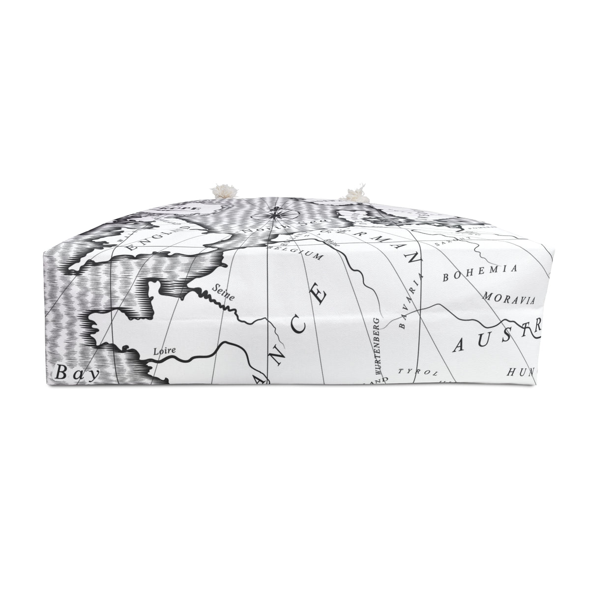 Vintage Map Europe Weekender Bag | Travel Tote, Nautical Compass Print