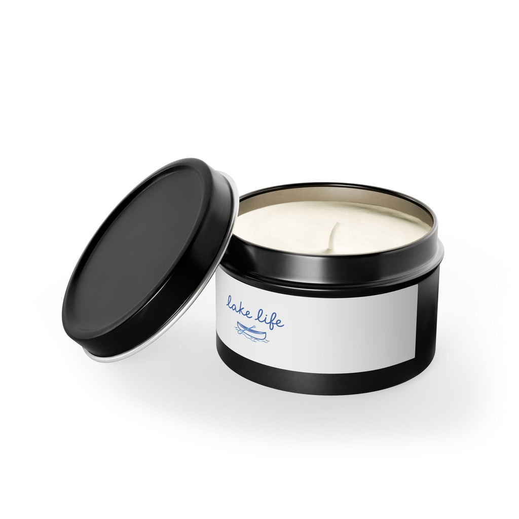 Lake Life Tin Candle — Fresh Lakeside Scented Tin Candle (Lake Life Design)