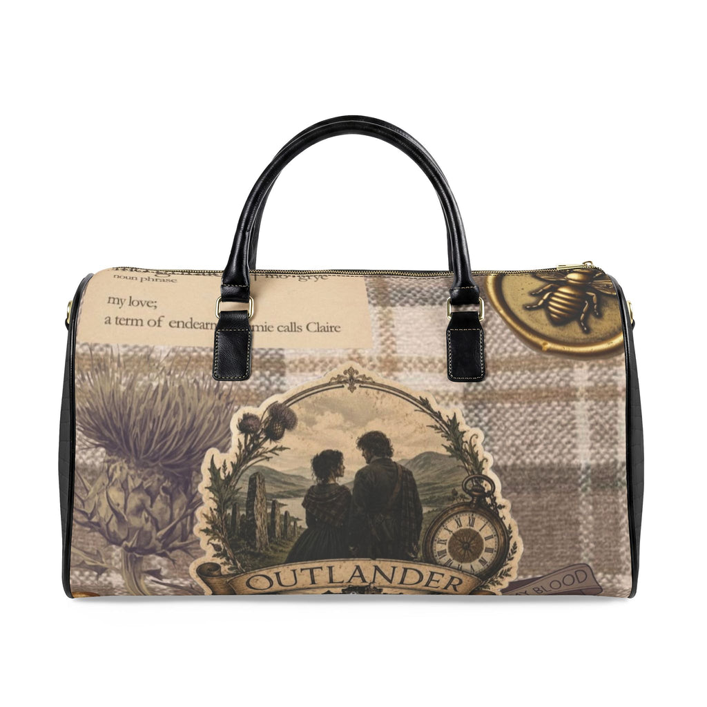 Outlander Silhouette Travel Bag | Faux Leather Duffle, Scottish Theme