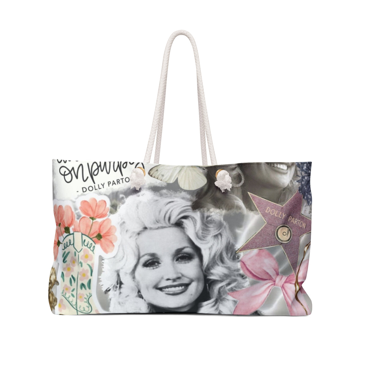 Vintage Collage Weekender Bag — Retro Pop Icon Travel Tote