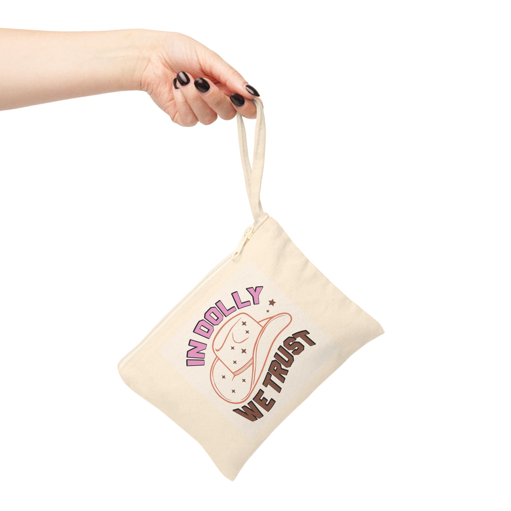 Accessory Pouch - "In Dolly We Trust" Cowboy Hat Zipper Bag