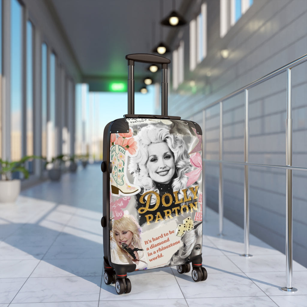 Dolly Parton Collage Suitcase — Vintage Music Icon Carry-On