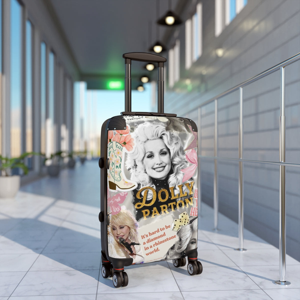 Dolly Parton Collage Suitcase — Vintage Music Icon Carry-On