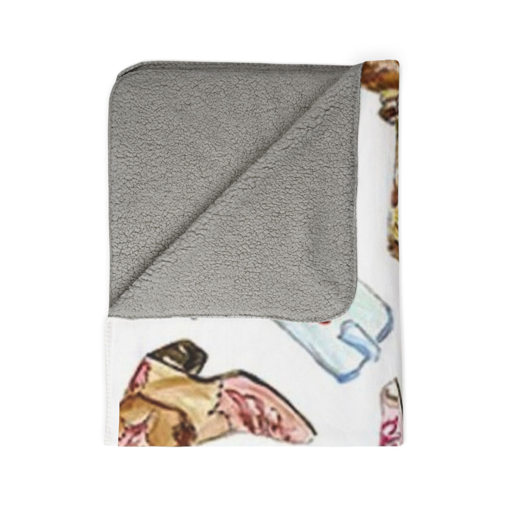 Watercolor Cowboy Boots Fleece Sherpa Blanket | Western Boot Pattern