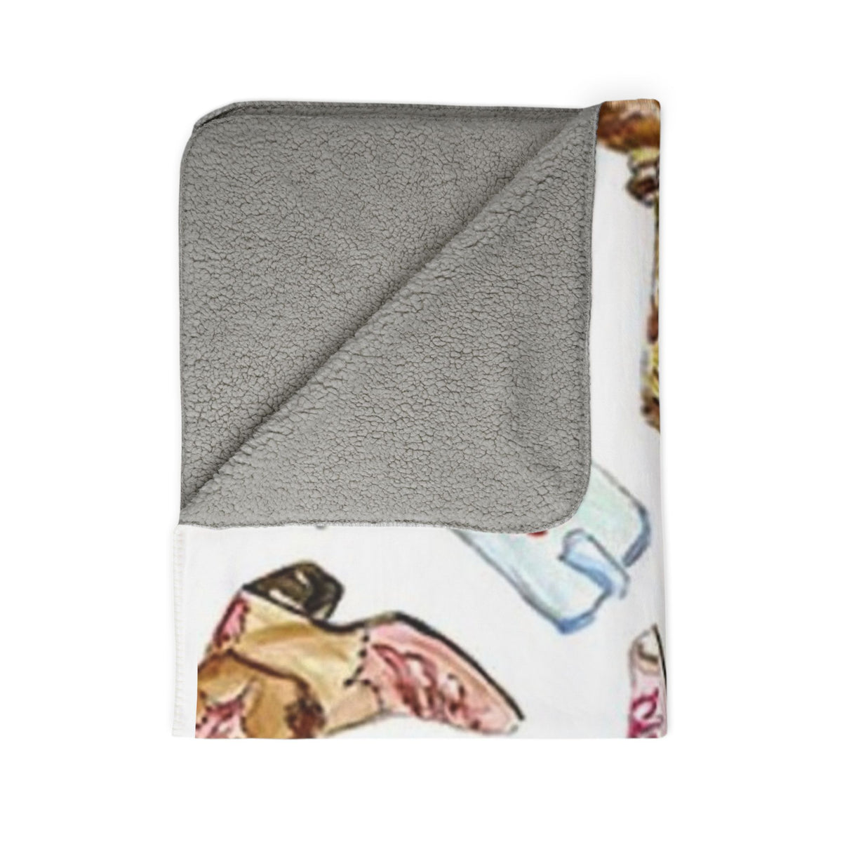 Watercolor Cowboy Boots Fleece Sherpa Blanket | Western Boot Pattern