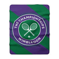 Wimbledon Championships Logo Sherpa Blanket | Tennis Rackets Circle Design