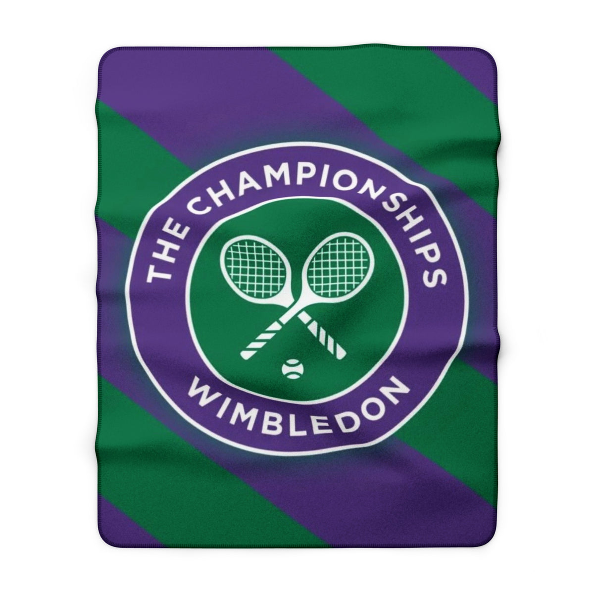 Wimbledon Championships Logo Sherpa Blanket | Tennis Rackets Circle Design