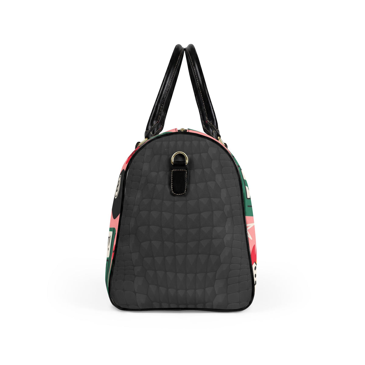 Retro Casino Pattern Faux Leather Travel Bag | Slot Machines Roulette Jackpot