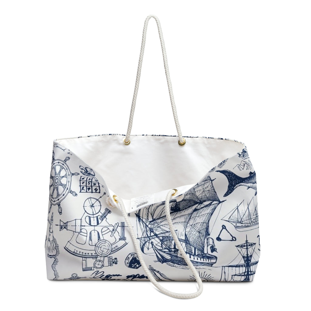 Nautical Tattoo Sailor Ship Weekender Bag | Maritime Sketches