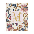 Monogram Floral Velveteen Blanket – Pink & Gold Initial Throw