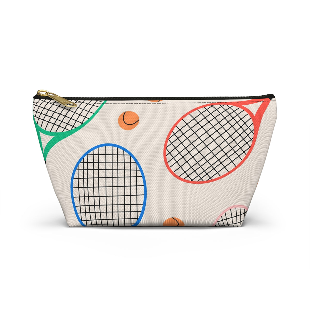 Colorful Tennis Rackets Pattern Accessory Pouch