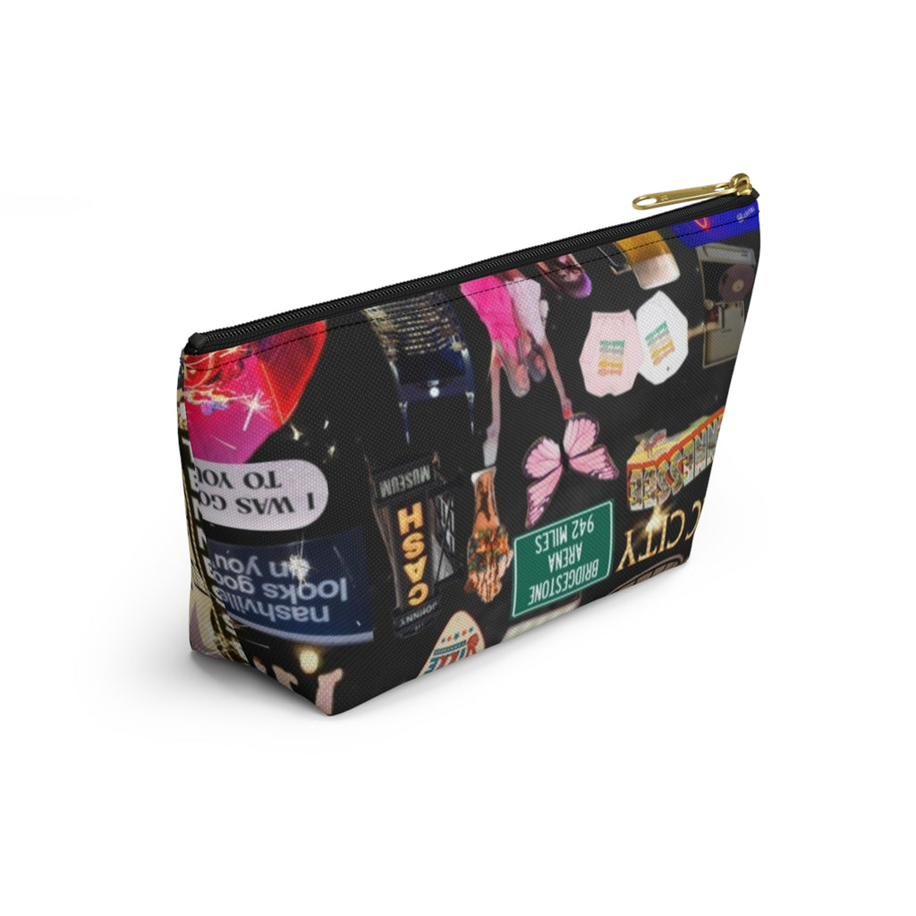 Nashville Collage Accessory Pouch — T‑Bottom Cosmetic Bag