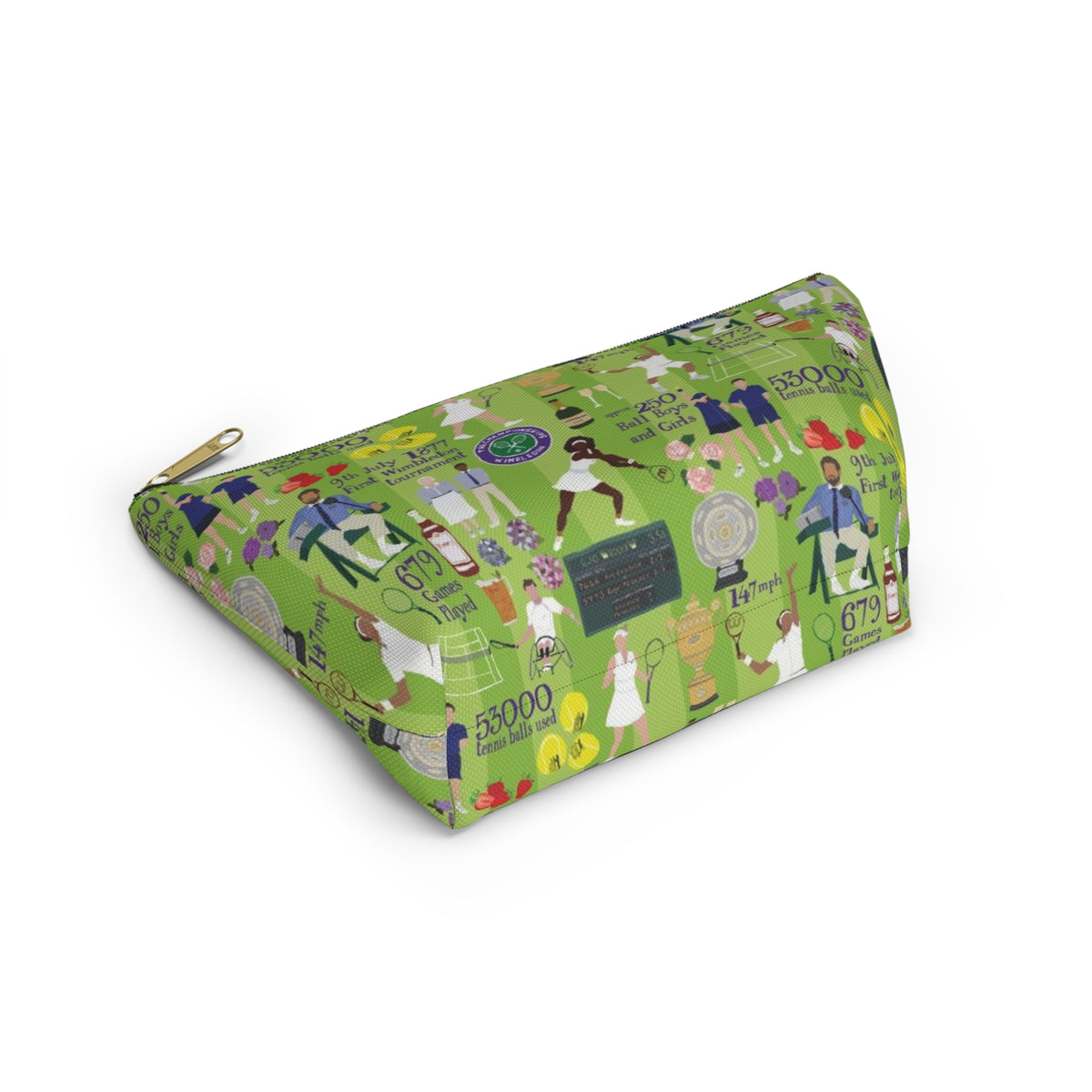 Wimbledon Tennis Pattern Accessory Pouch