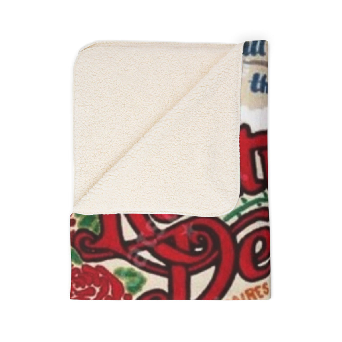 Kentucky Derby collage Fleece Sherpa Blanket | Rose, horseshoe, race day design