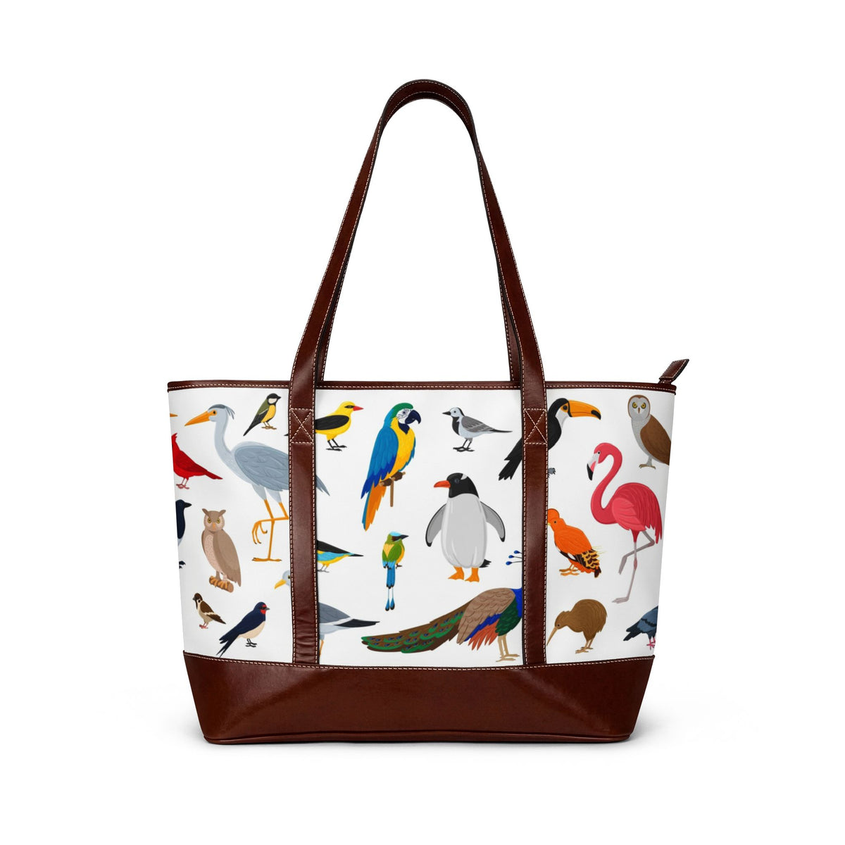 Colorful Bird Pattern Handbag | Tropical Parrot Flamingo Tote