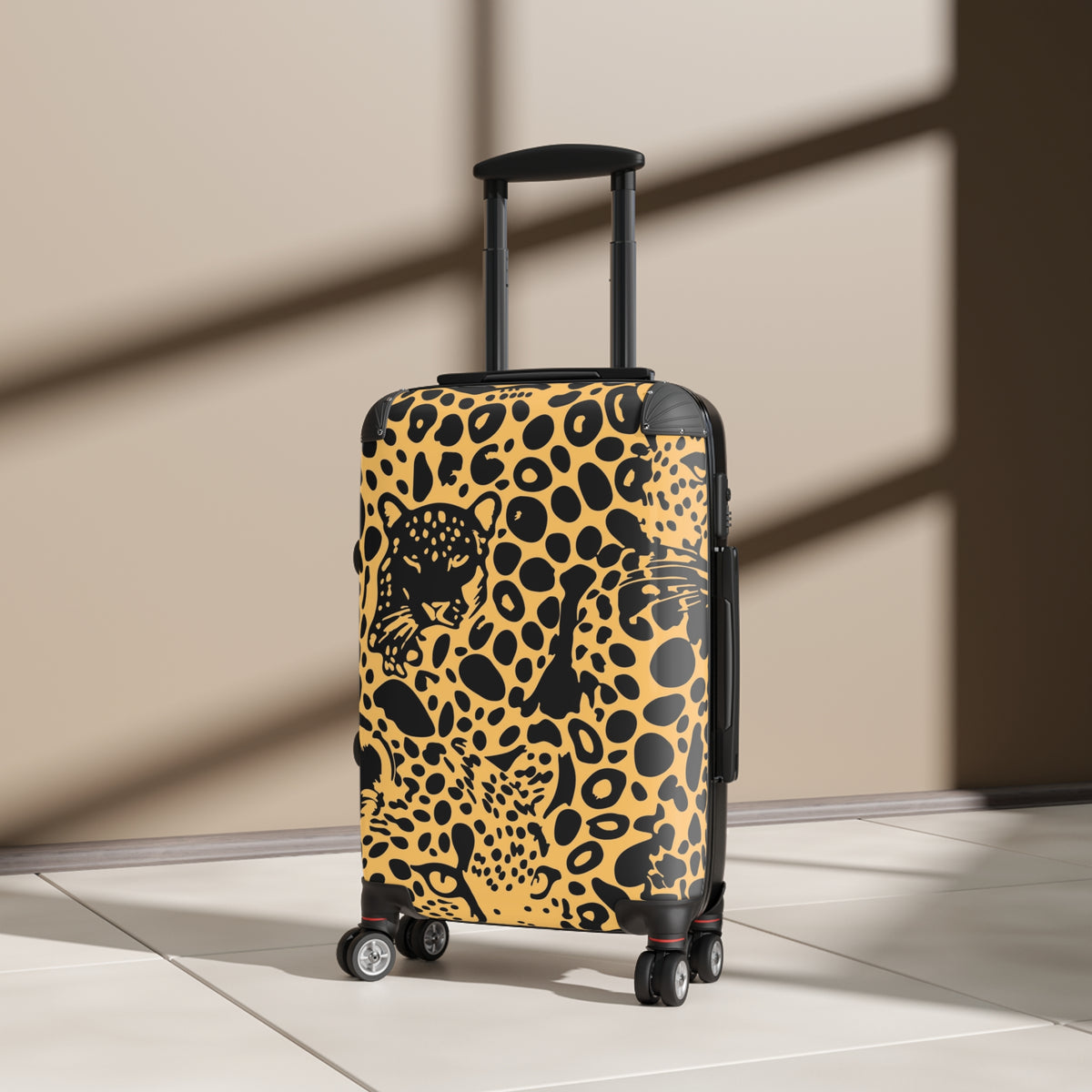 Leopard Print Carry-On Suitcase — Bold Safari Luggage Cover