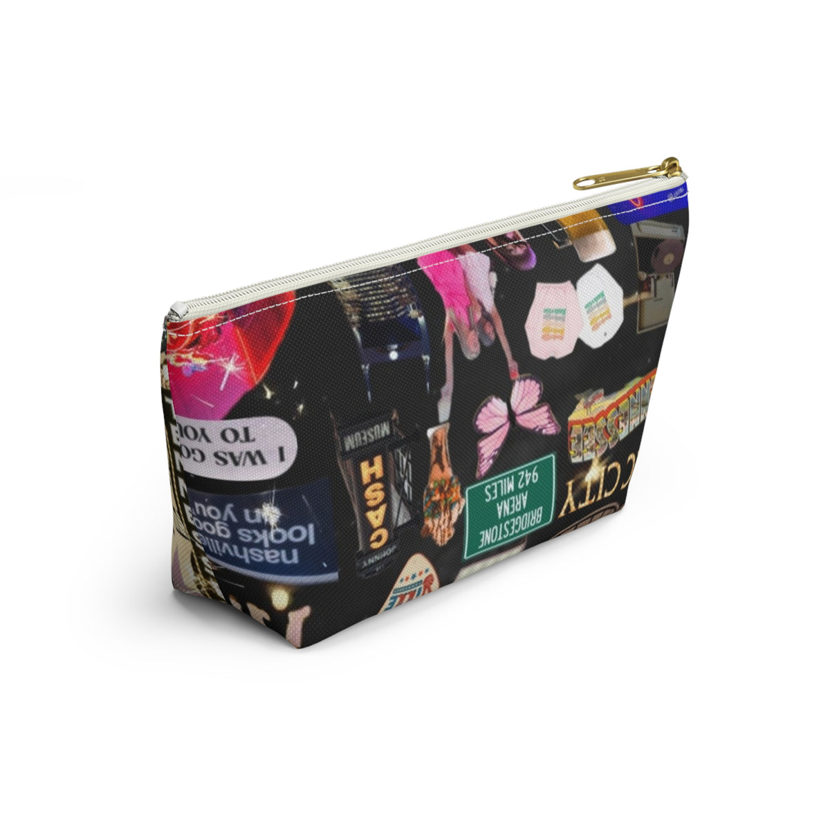 Nashville Collage Accessory Pouch — T‑Bottom Cosmetic Bag