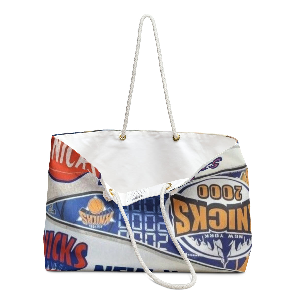 New York Knicks Pattern Weekender Bag | NBA Basketball Fan Tote