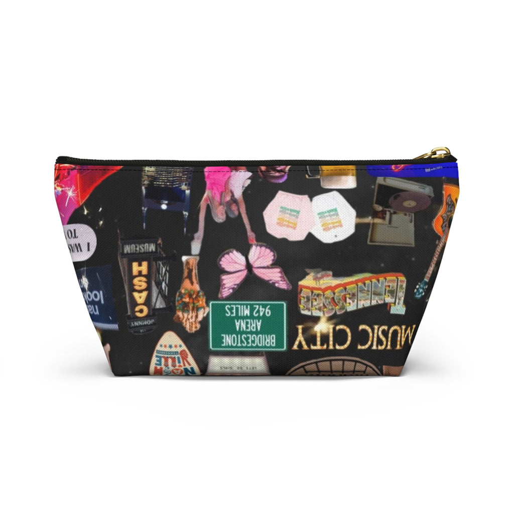 Nashville Collage Accessory Pouch — T‑Bottom Cosmetic Bag