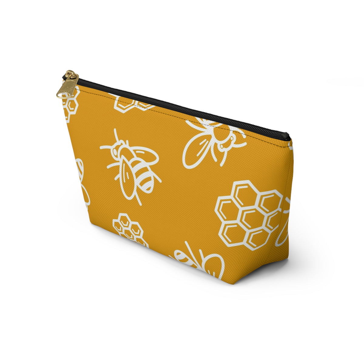 Bee Pattern Accessory Pouch | Honeycomb T-Bottom Pouch