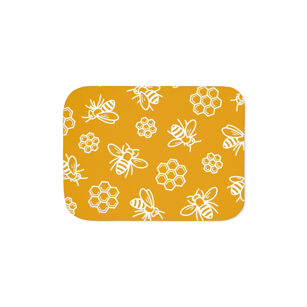 Honeybee Pattern Blanket | Bee Honeycomb Sherpa Throw