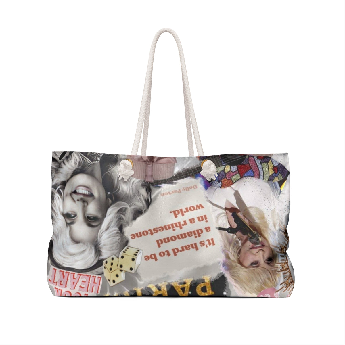 Vintage Collage Weekender Bag — Retro Pop Icon Travel Tote