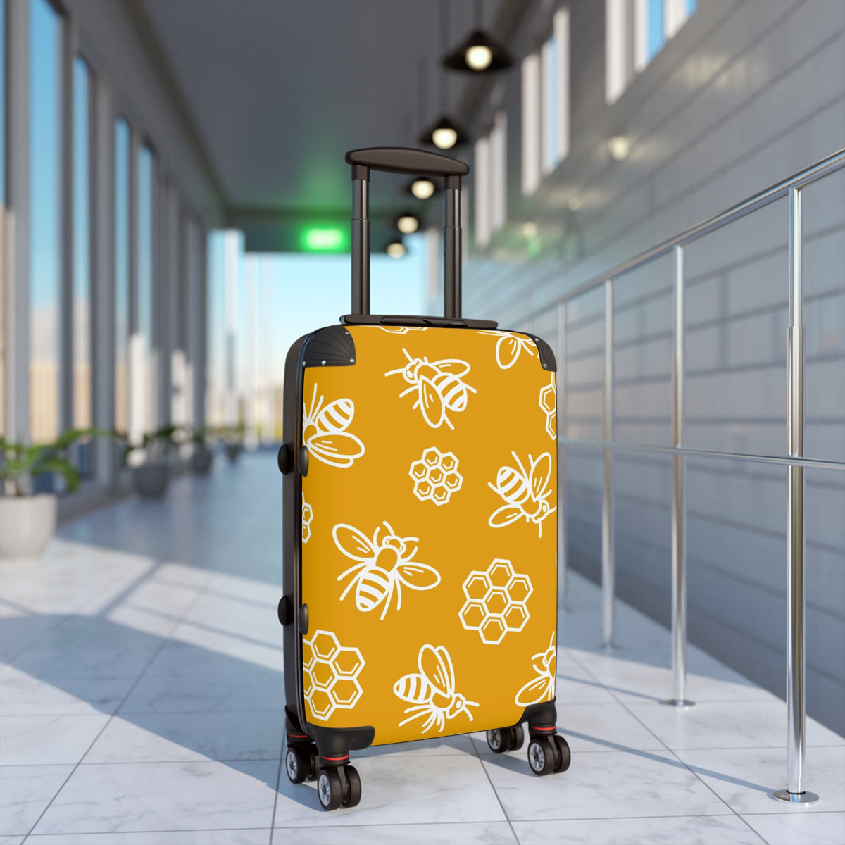 Honey Bee Pattern Suitcase | Bee Honeycomb Luggage Cover