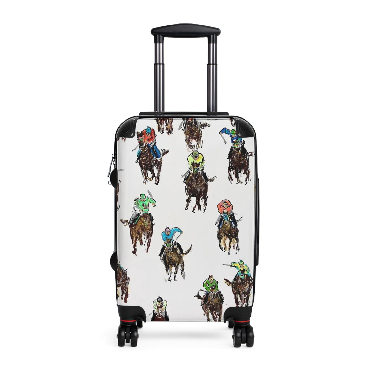 Jockeys on Horses Suitcase | Rolling Luggage with Equestrian Print