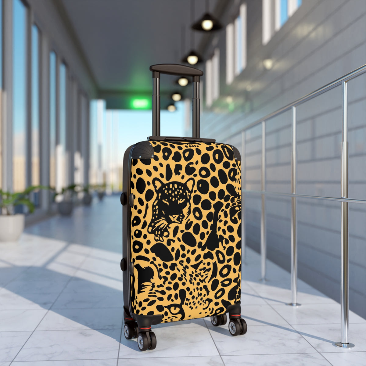 Leopard Print Carry-On Suitcase — Bold Safari Luggage Cover