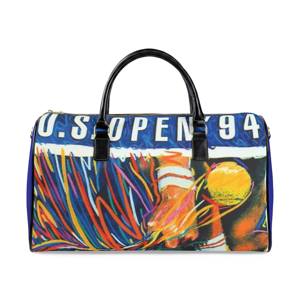 U.S. Open 94 Tennis Poster Faux Leather Travel Bag | Vintage Sports Duffle