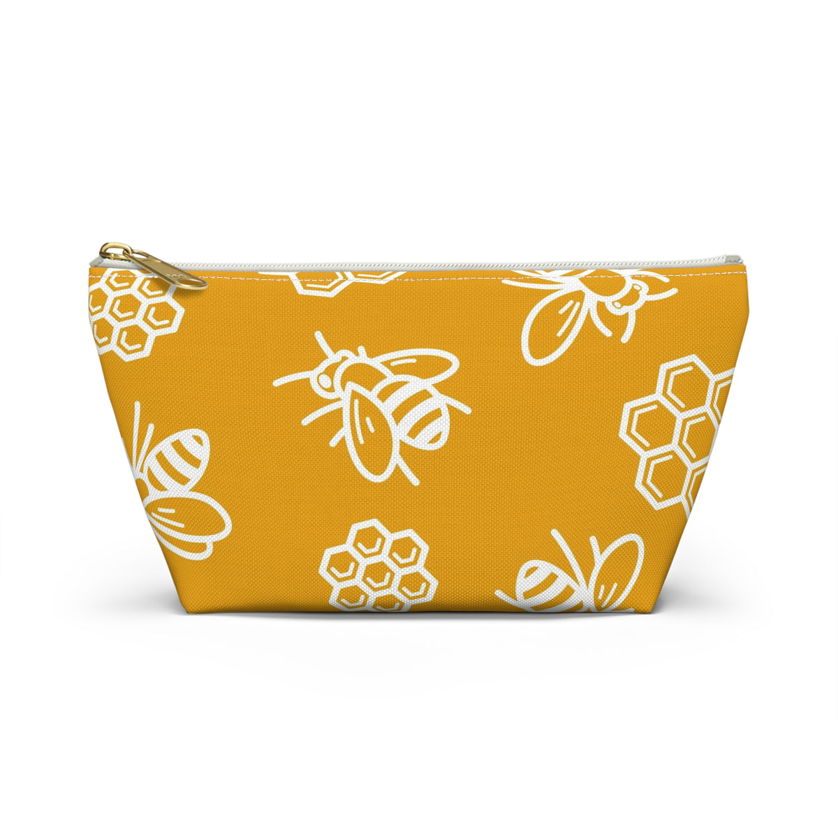 Bee Pattern Accessory Pouch | Honeycomb T-Bottom Pouch