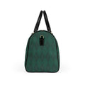 Green Argyle Pattern Faux Leather Travel Bag | Duffle Weekender