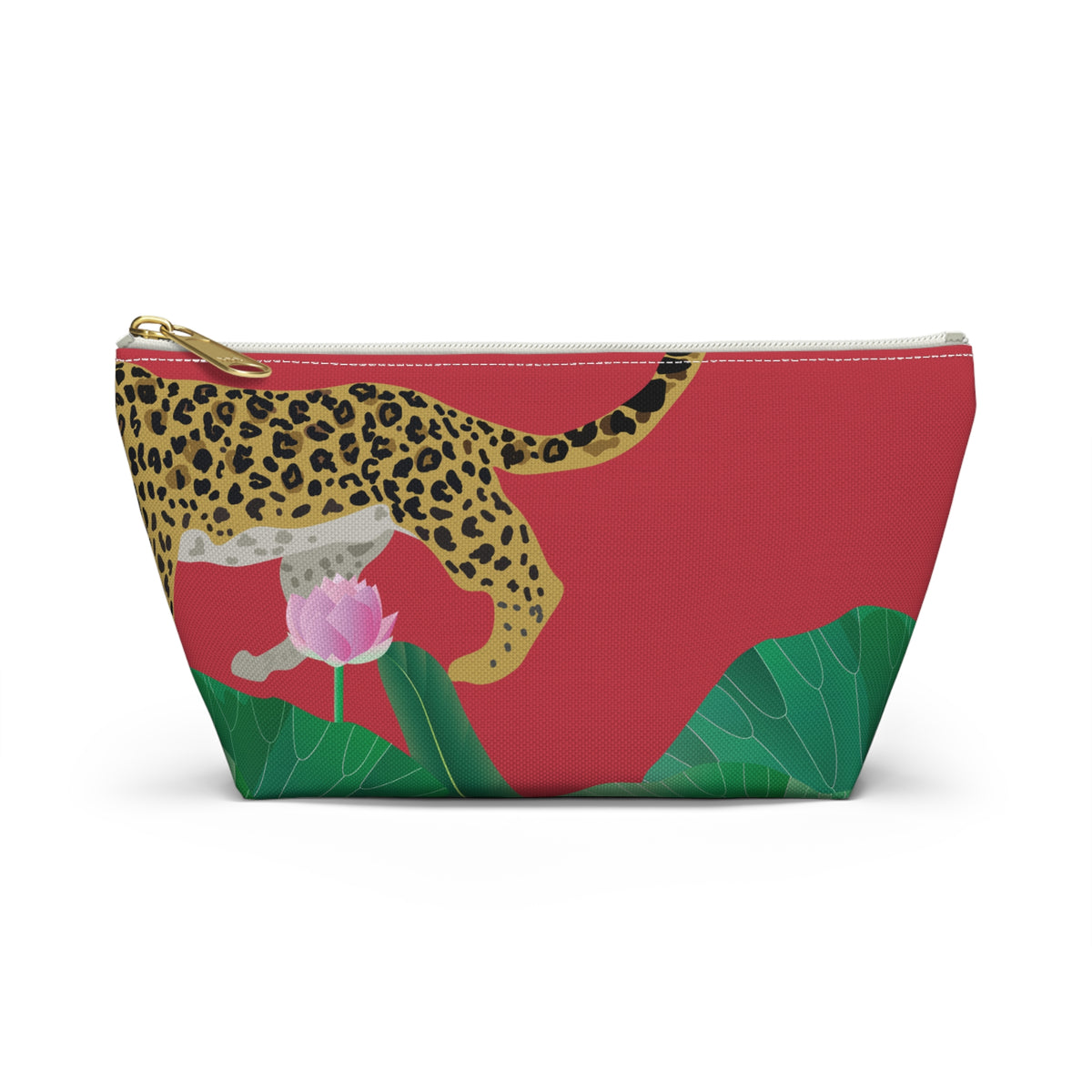 Leopard Lotus Illustration Accessory Pouch | T-Bottom