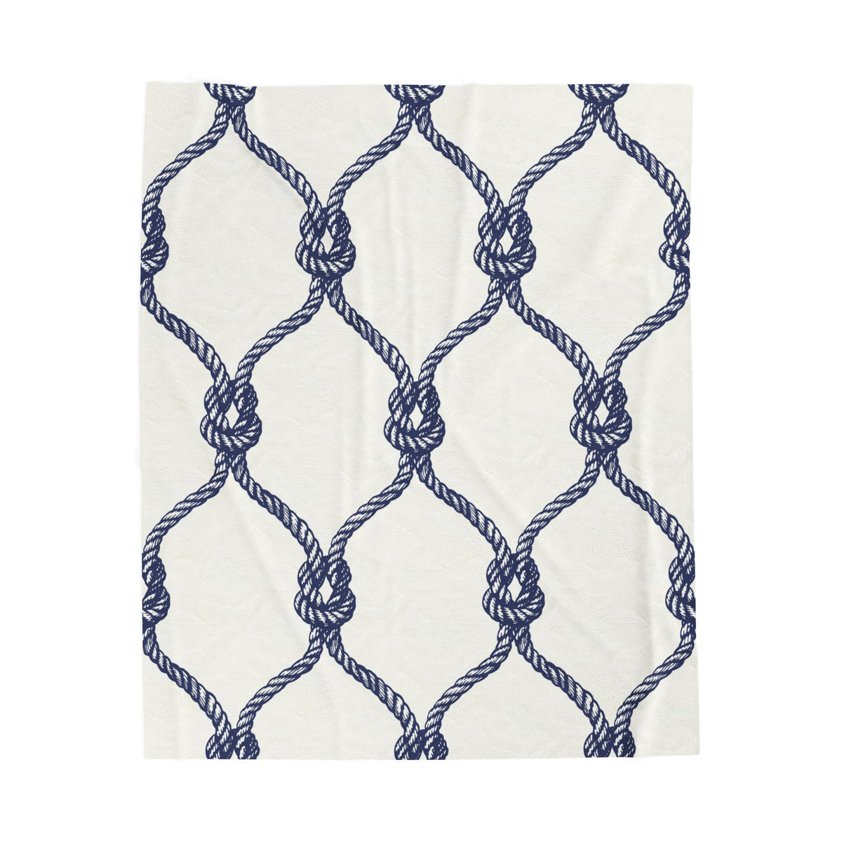 Nautical Rope Knot Velveteen Plush Blanket — Coastal Navy Throw