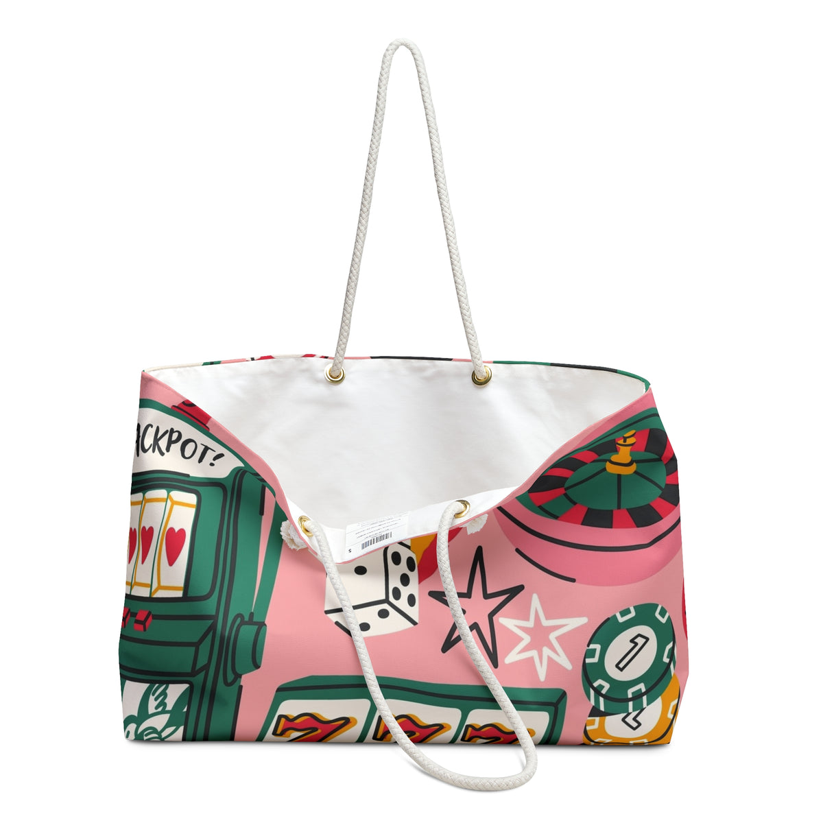 Casino Pattern Weekender bag | Slot Machine Roulette Dice Poker Chips Tote
