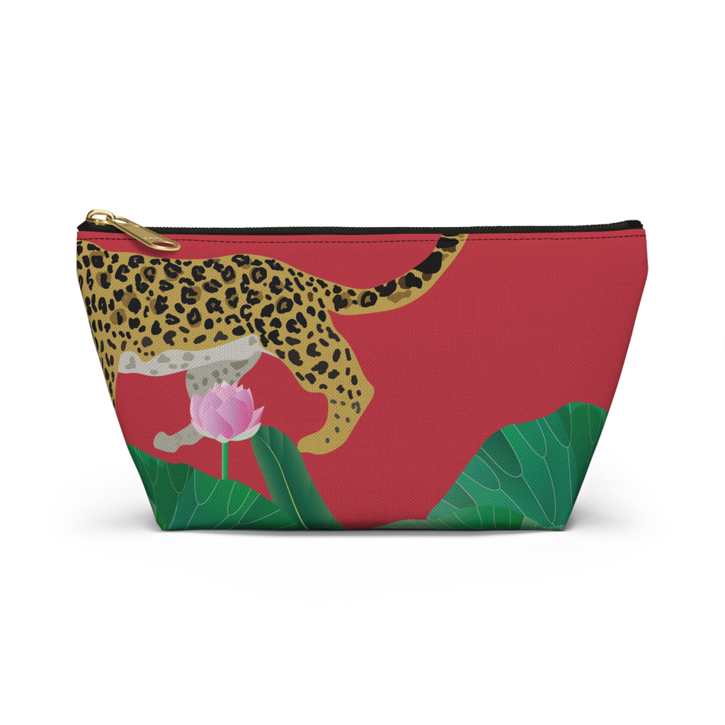 Leopard Lotus Illustration Accessory Pouch | T-Bottom