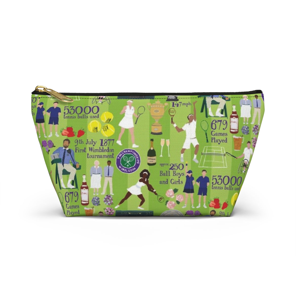 Wimbledon Tennis Pattern Accessory Pouch