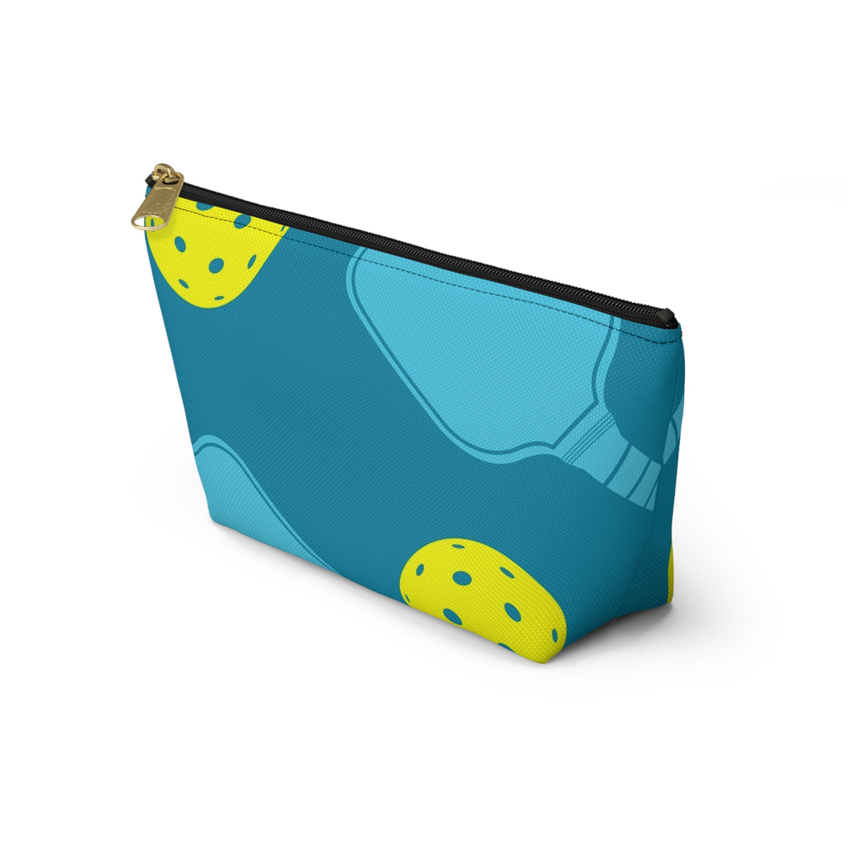 Yellow Pickleball Pattern Accessory Pouch