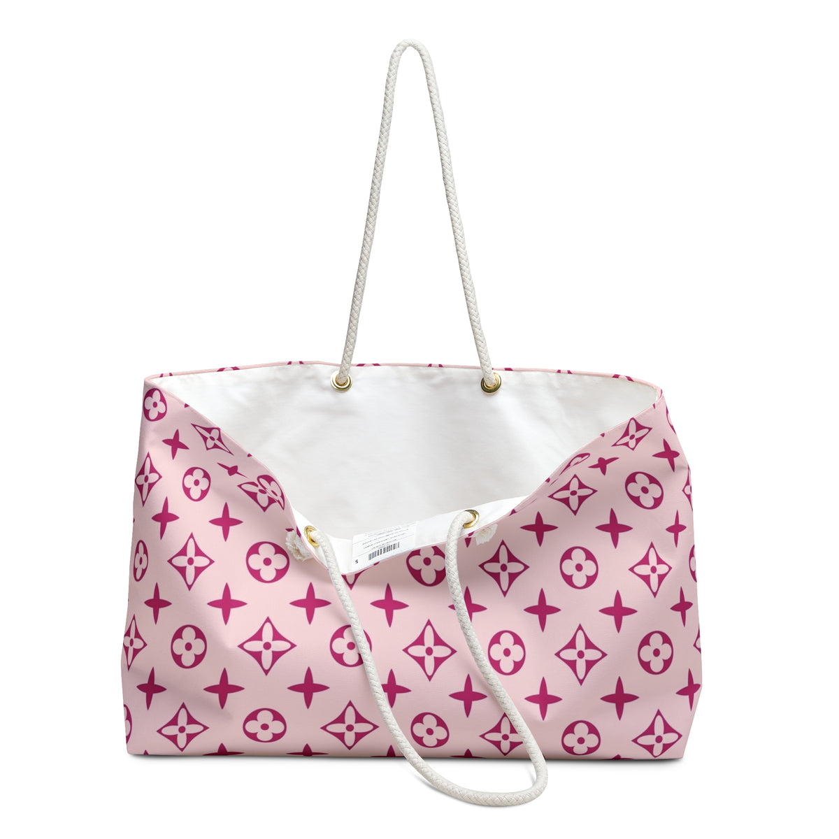 Pink Monogram Pattern Weekender Bag | Pink Logo Print Tote
