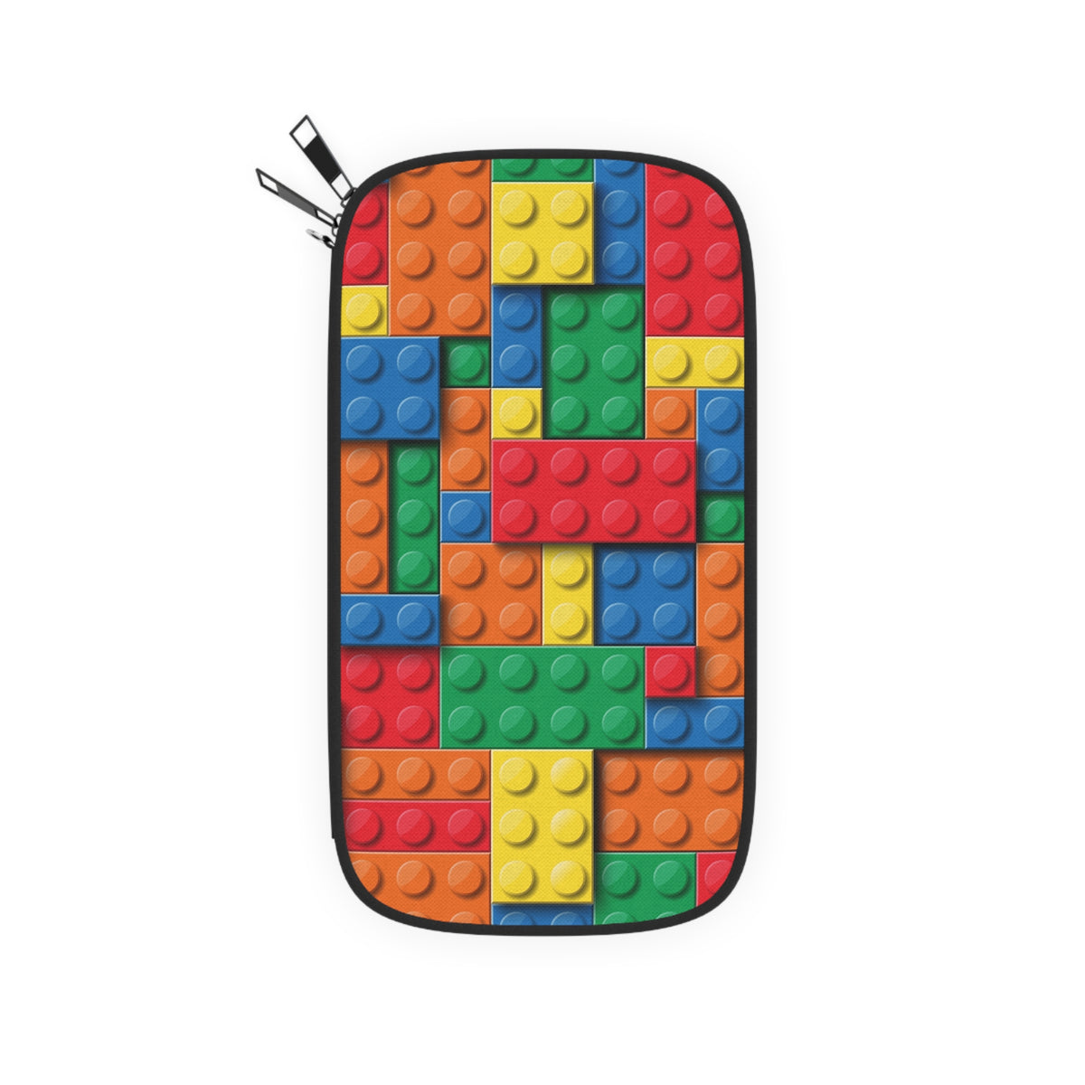 Passport Wallet — Colorful Building Block Brick Pattern Travel Organizer