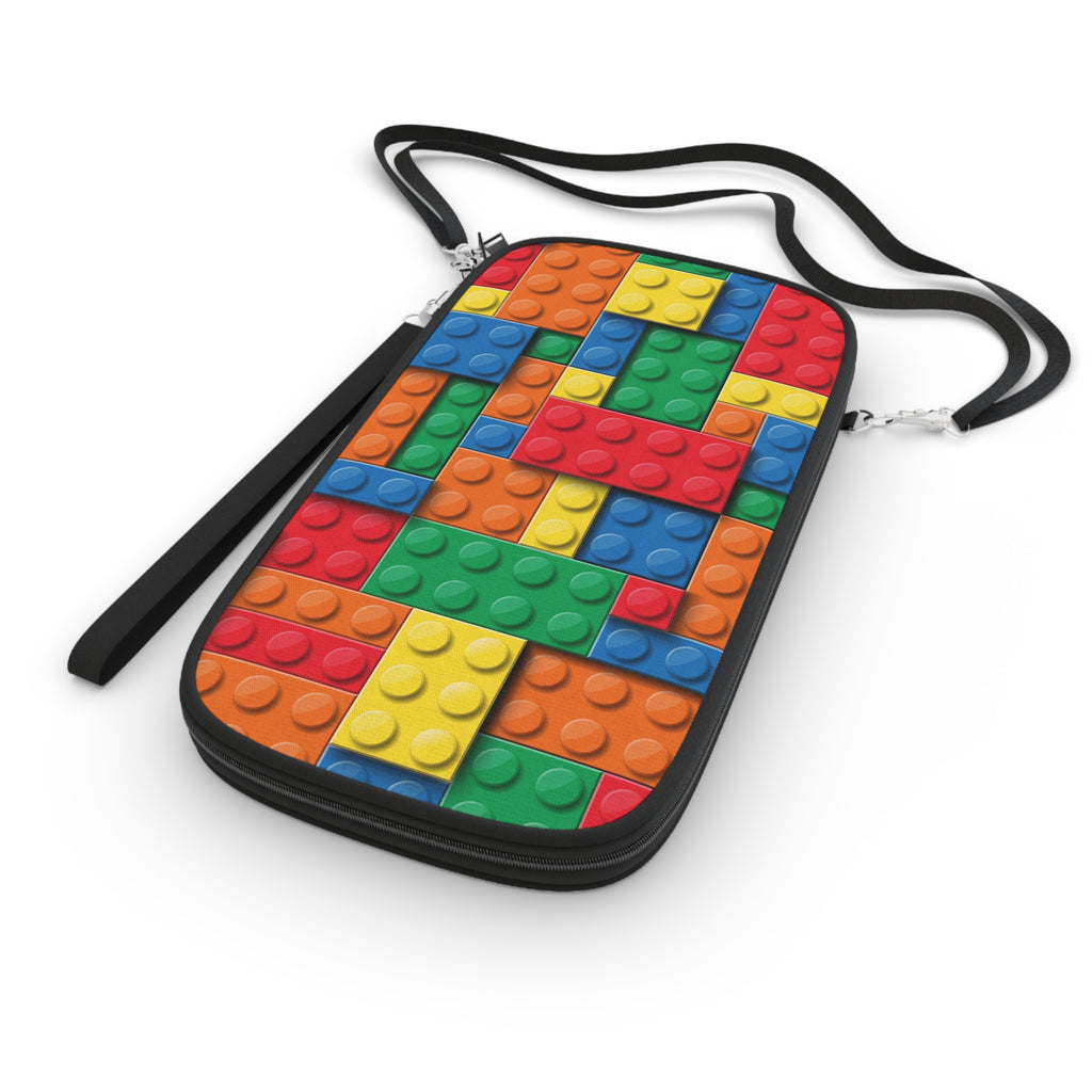 Passport Wallet — Colorful Building Block Brick Pattern Travel Organizer