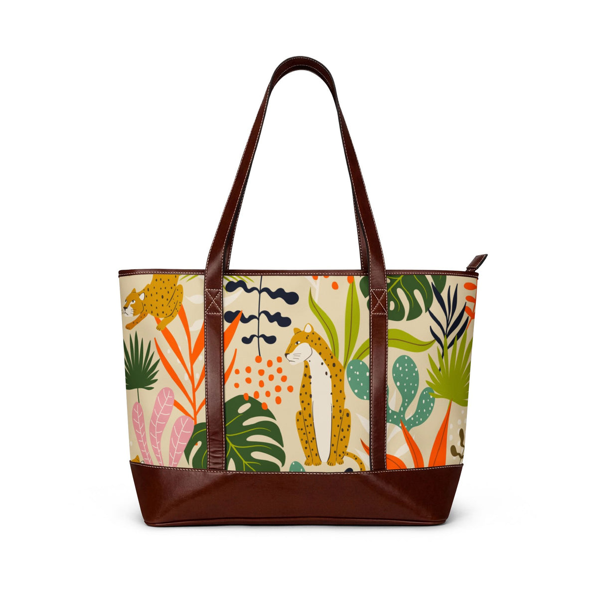 Tropical Leopard Print Handbag | Colorful Jungle Pattern Tote