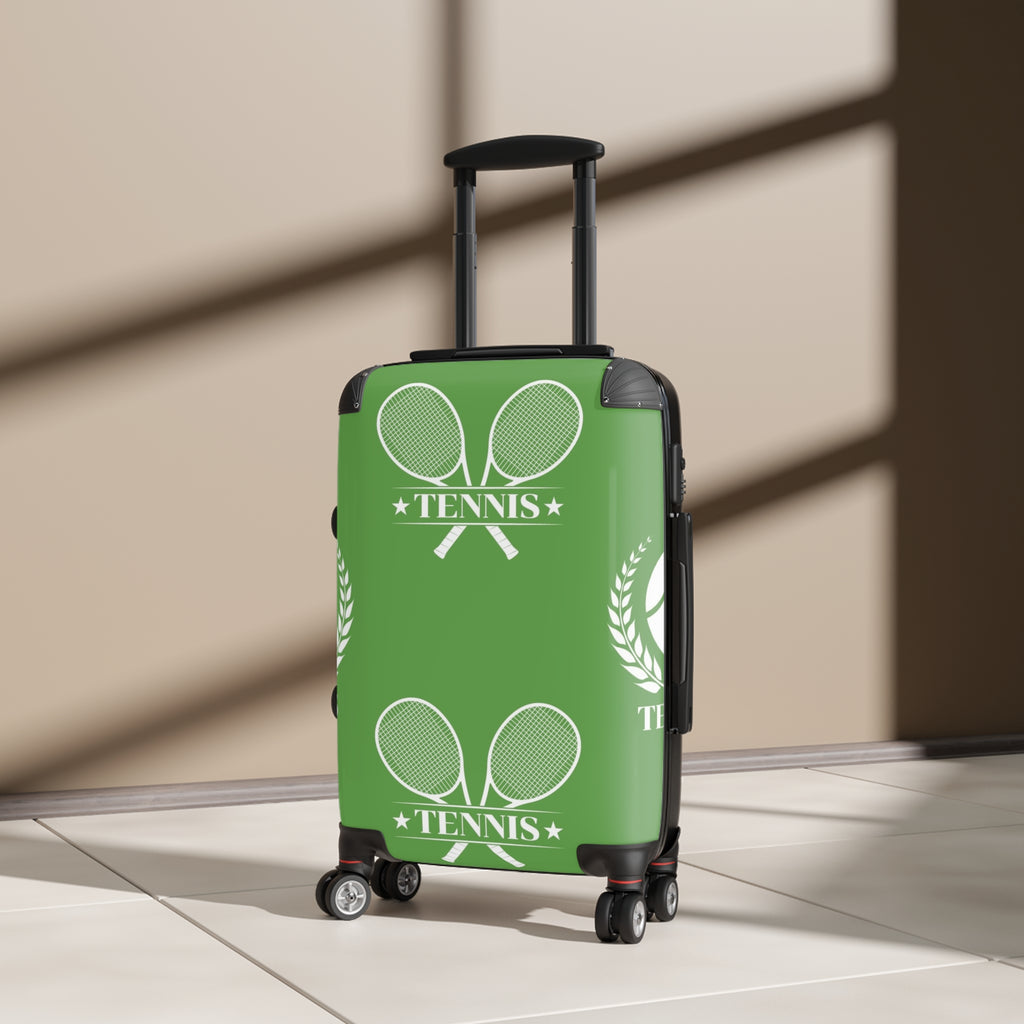 Tennis Rackets Graphic Suitcase | Green Tennis Travel Luggage
