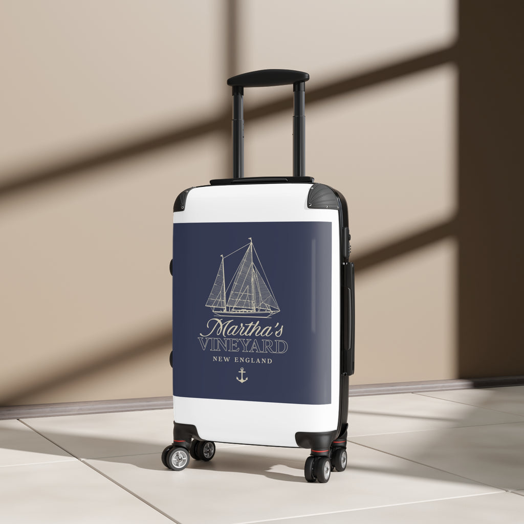 Martha's Vineyard Sailboat Suitcase | Nautical Luggage, New England Anchor