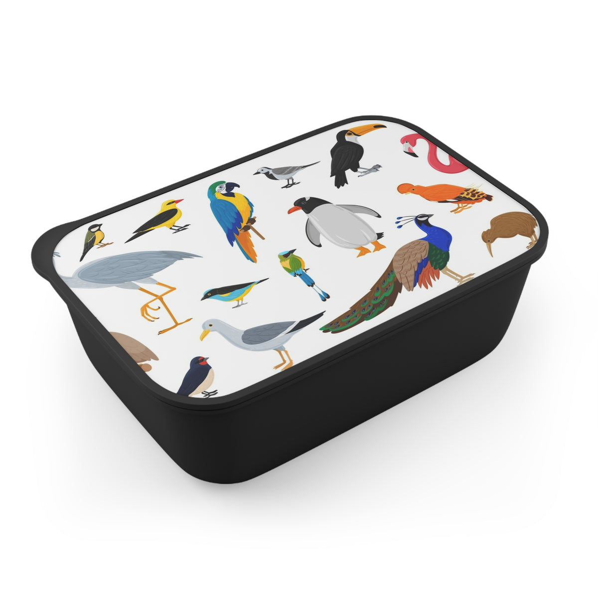 Colorful Bird Pattern Bento Box