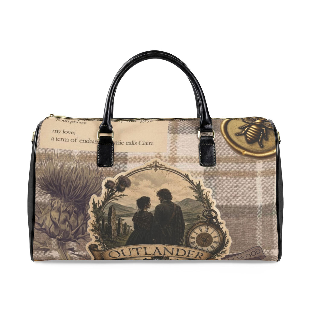 Outlander Silhouette Travel Bag | Faux Leather Duffle, Scottish Theme