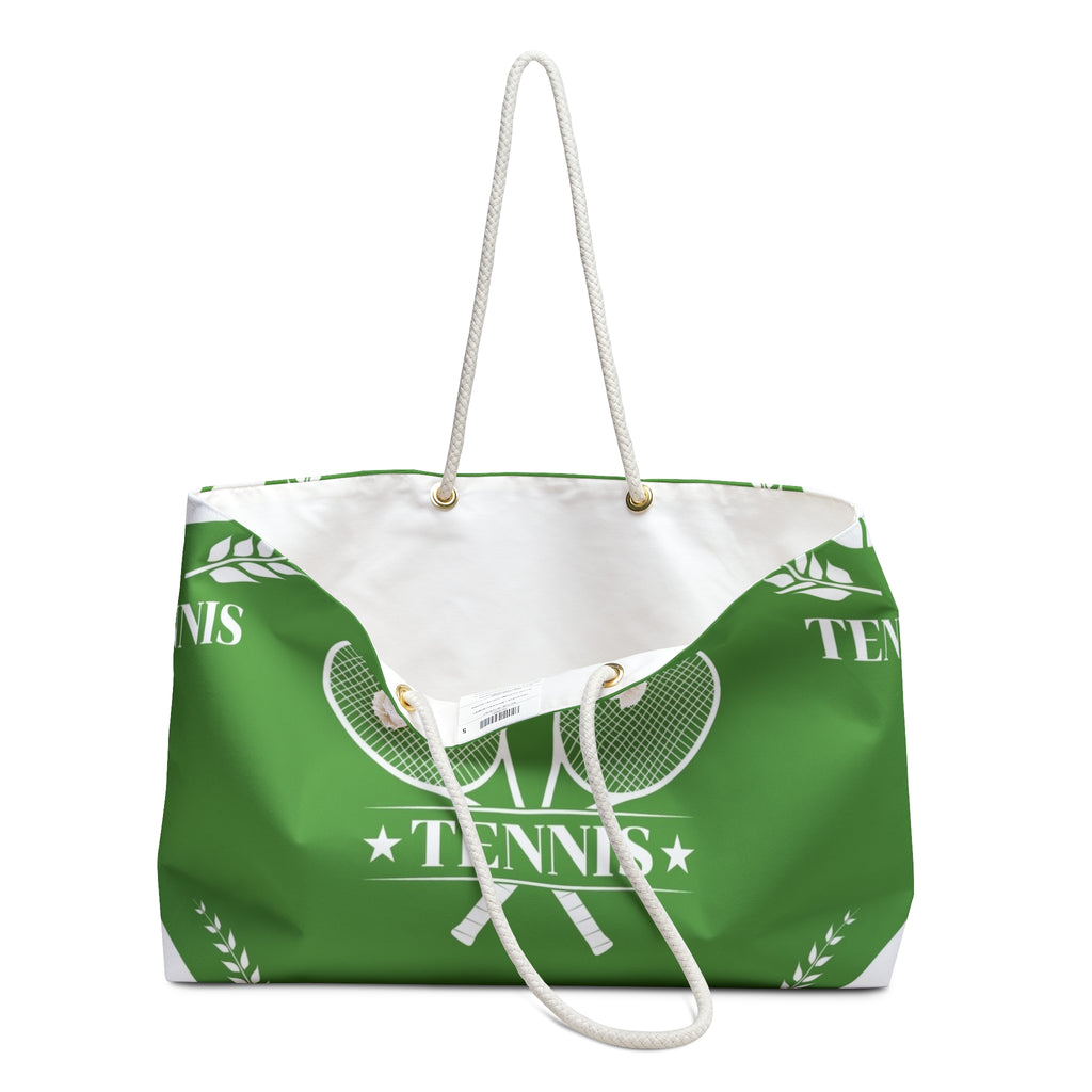 Tennis Racket Crest Weekender Bag | Green Court Sports Tote
