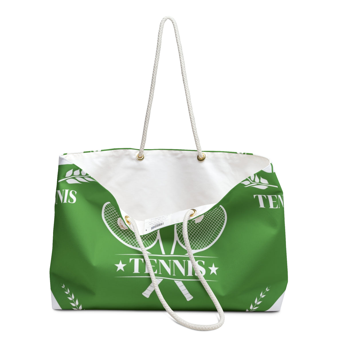 Tennis Racket Crest Weekender Bag | Green Court Sports Tote