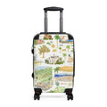 Malibu Watercolor Travel Suitcase – Coastal Map Pattern Carry-On